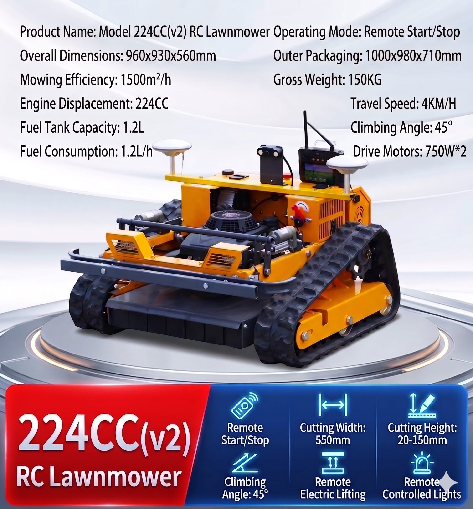 224CC(v2) RC Lawnmower